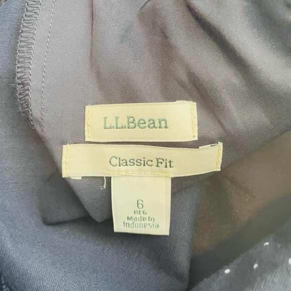 L.L. Bean 6 Classic Fit Navy Blue Polka Dot Stretch Dress Pants - Picture 6 of 10